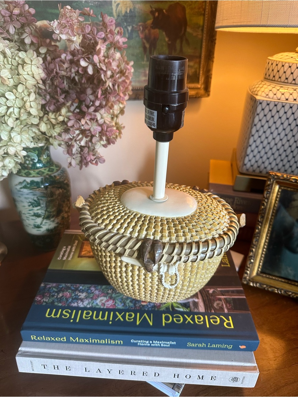 Ceramic Nantucket Basket Inspired Table Lamp